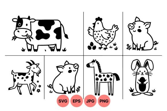 Download Cute Farm Animal Clipart Set - Premium Bundle