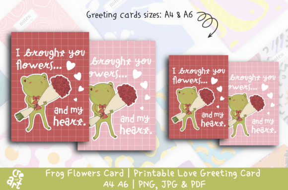 Download Frog Flowers Card | Printable PNG &amp; JPG - Premium Resources