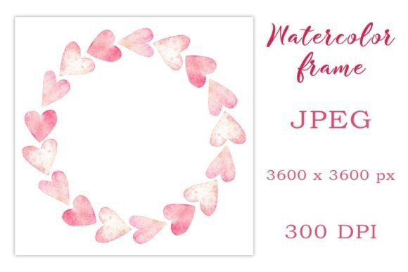 Download Pink Watercolor Heart Frame - Premium Resources