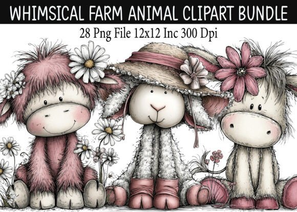 Download Whimsical Farm Animal Clipart Bundle - Premium Bundle
